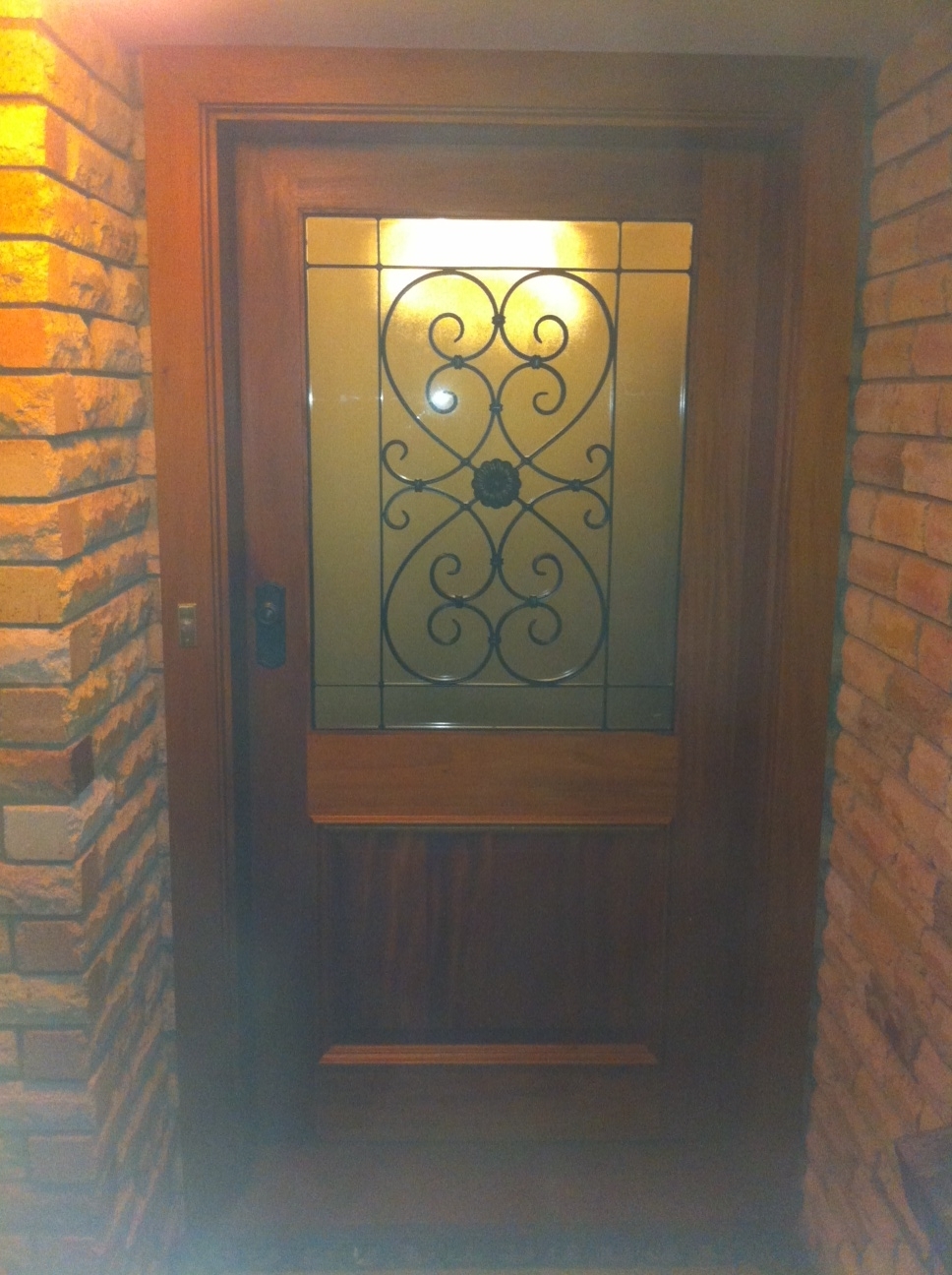 Entrance Door with Wrought Iron Insert