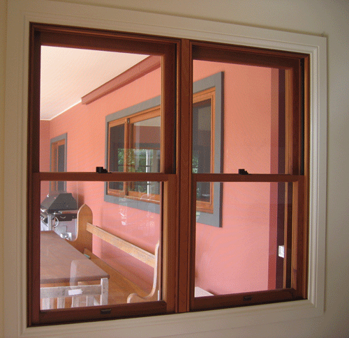 double hung windows over a patio