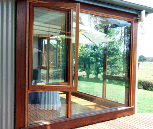 casement window with fixed glass