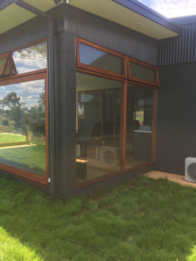 Awning highlights above sliding doors