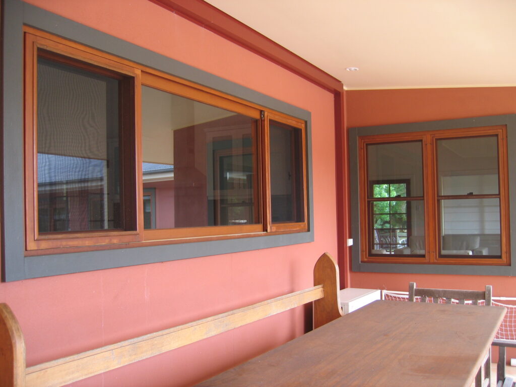 Sliding windows over a patio